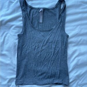 SKIMS Slate Blue Ribbed Tank Top
